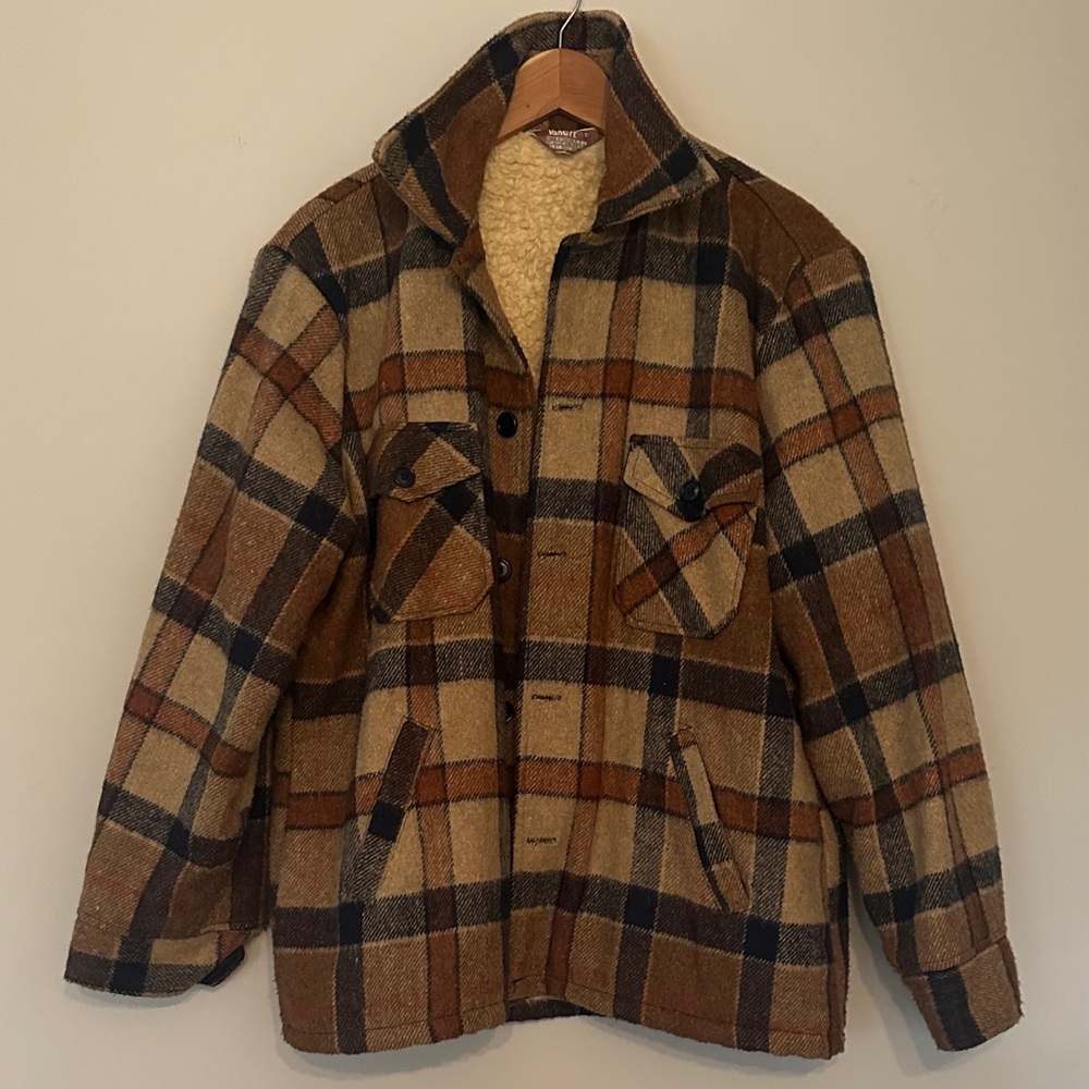 Men's Plaid Wool Shirt Jacket